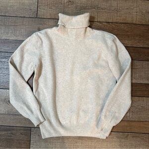 Classic Women's Beige Turtleneck Sweater